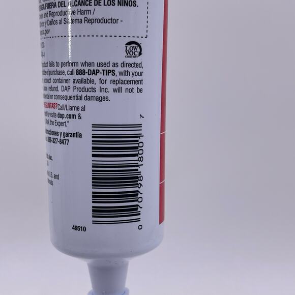 TWO White DAP Waterproof Kwik Seal Adhesive Caulk Low Odor Kitchen Bath Plumbing - Picture 6 of 6